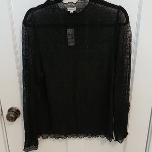 Reitmans Black Sheer Blouse